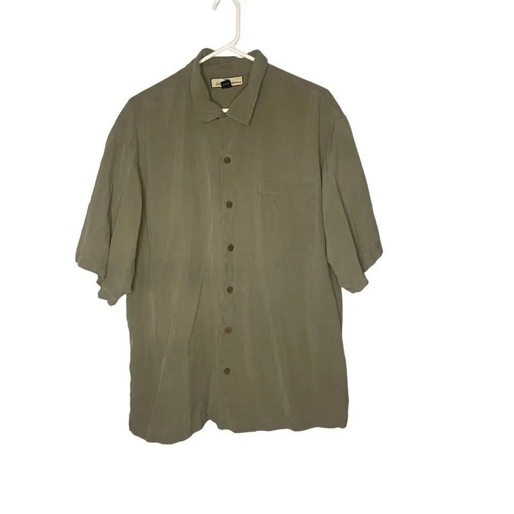Tommy Bahama Silk Jacquard Hawaiian Men's Button Front Short Sleeve Shirt Size X